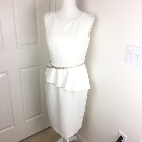 Ellen Tracy Dresses & Skirts - Ellen Tracy Ivory Peplum Dress Size 8 NWT
